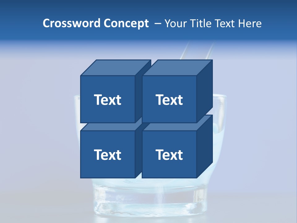A Glass Of Blue Liquid With A Spoon In It PowerPoint Template