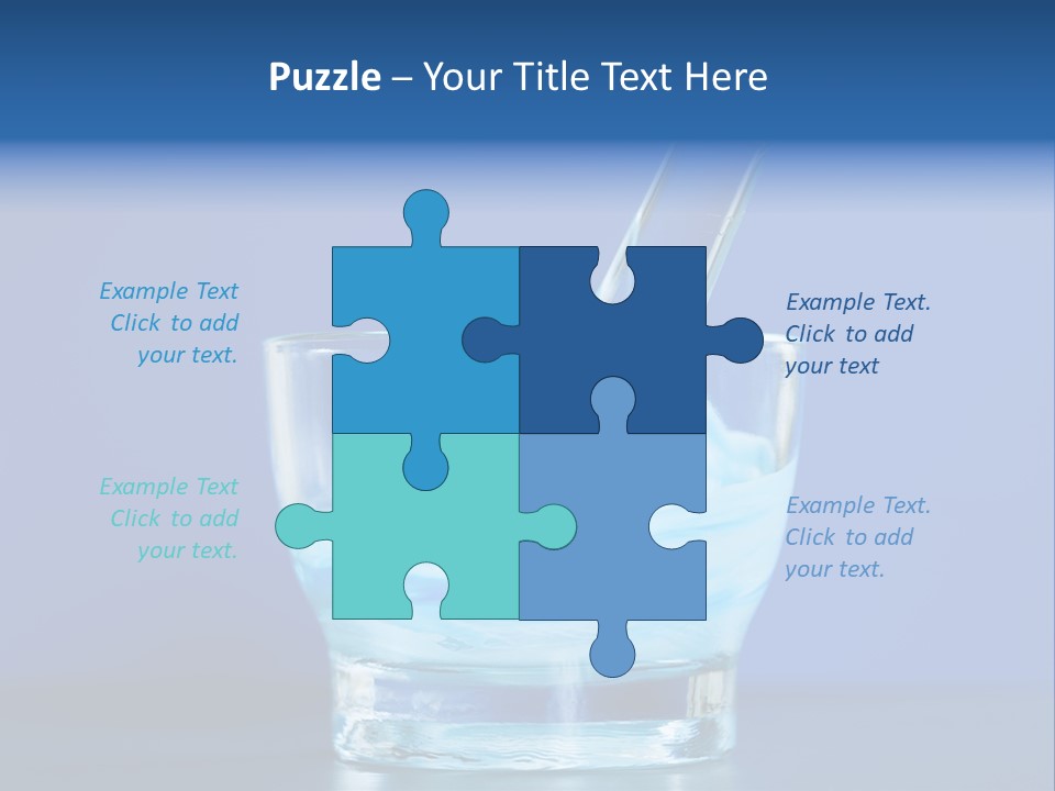 A Glass Of Blue Liquid With A Spoon In It PowerPoint Template