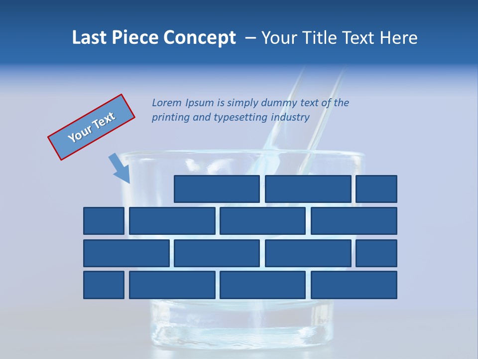 A Glass Of Blue Liquid With A Spoon In It PowerPoint Template
