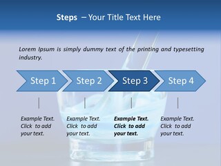 A Glass Of Blue Liquid With A Spoon In It PowerPoint Template