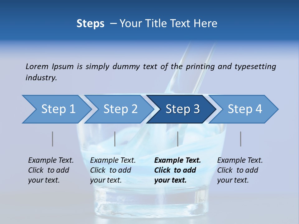 A Glass Of Blue Liquid With A Spoon In It PowerPoint Template