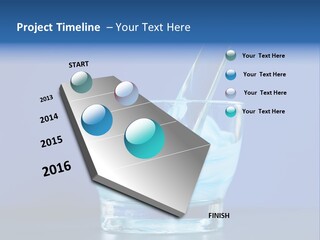 A Glass Of Blue Liquid With A Spoon In It PowerPoint Template