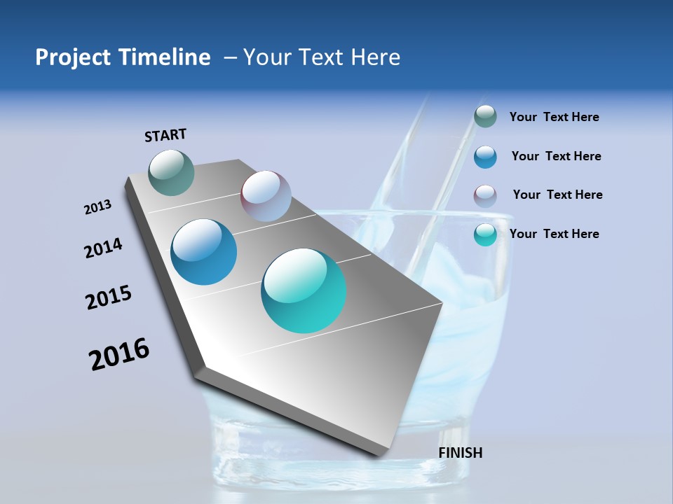 A Glass Of Blue Liquid With A Spoon In It PowerPoint Template