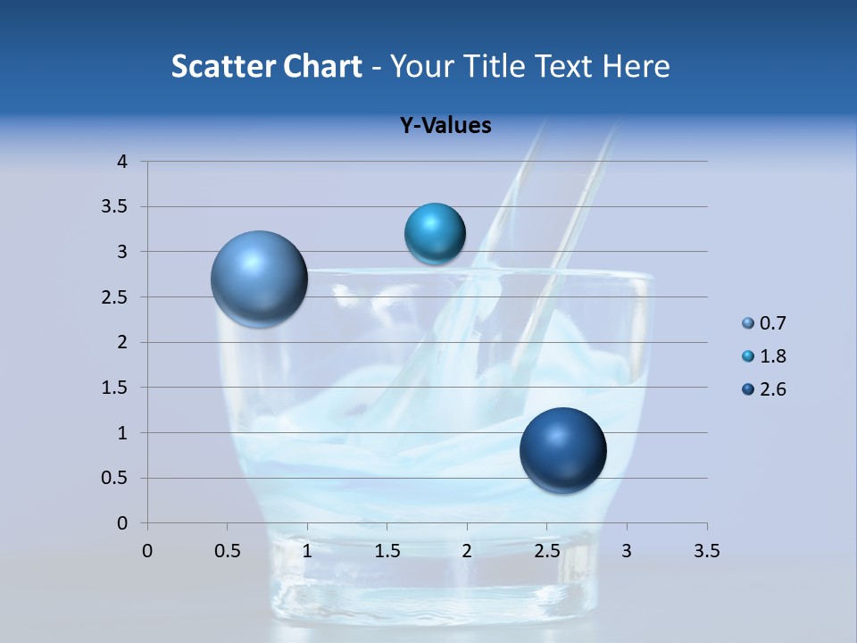 A Glass Of Blue Liquid With A Spoon In It PowerPoint Template