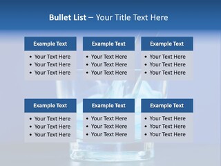 A Glass Of Blue Liquid With A Spoon In It PowerPoint Template