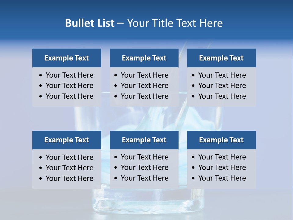 A Glass Of Blue Liquid With A Spoon In It PowerPoint Template