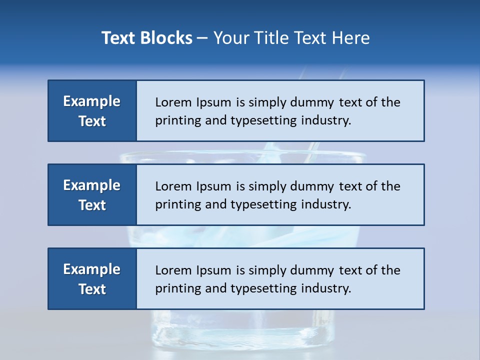A Glass Of Blue Liquid With A Spoon In It PowerPoint Template