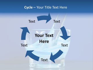 A Glass Of Blue Liquid With A Spoon In It PowerPoint Template