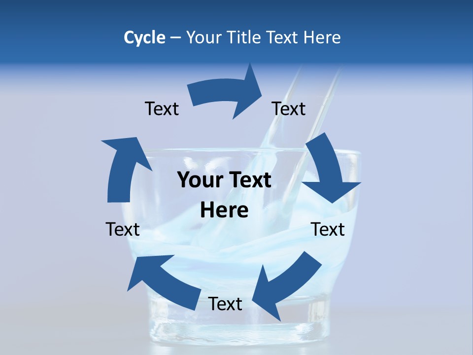 A Glass Of Blue Liquid With A Spoon In It PowerPoint Template