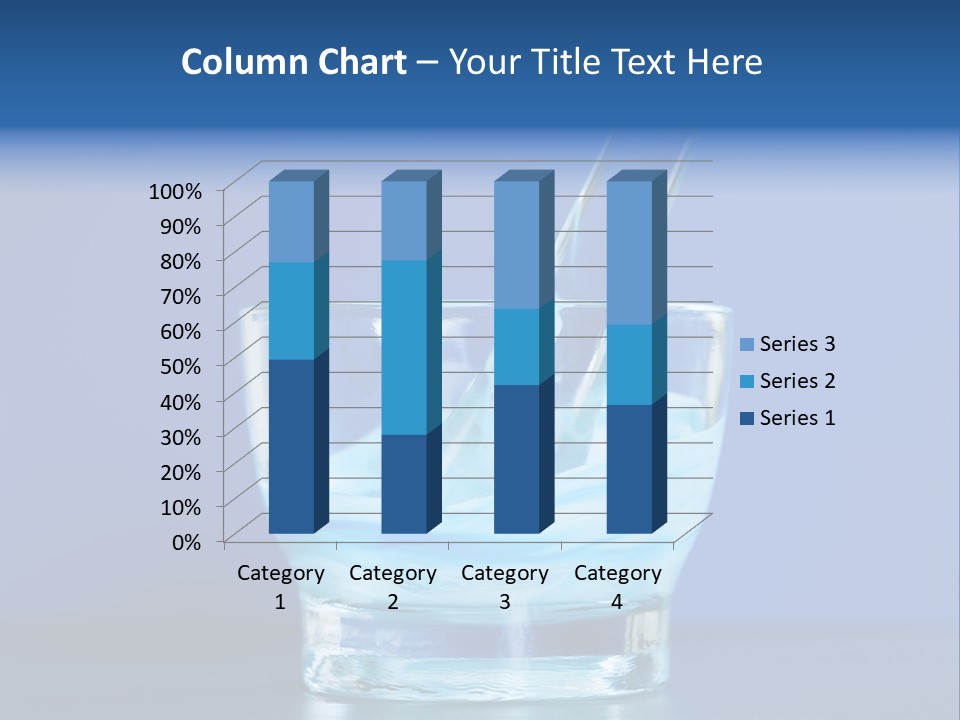 A Glass Of Blue Liquid With A Spoon In It PowerPoint Template