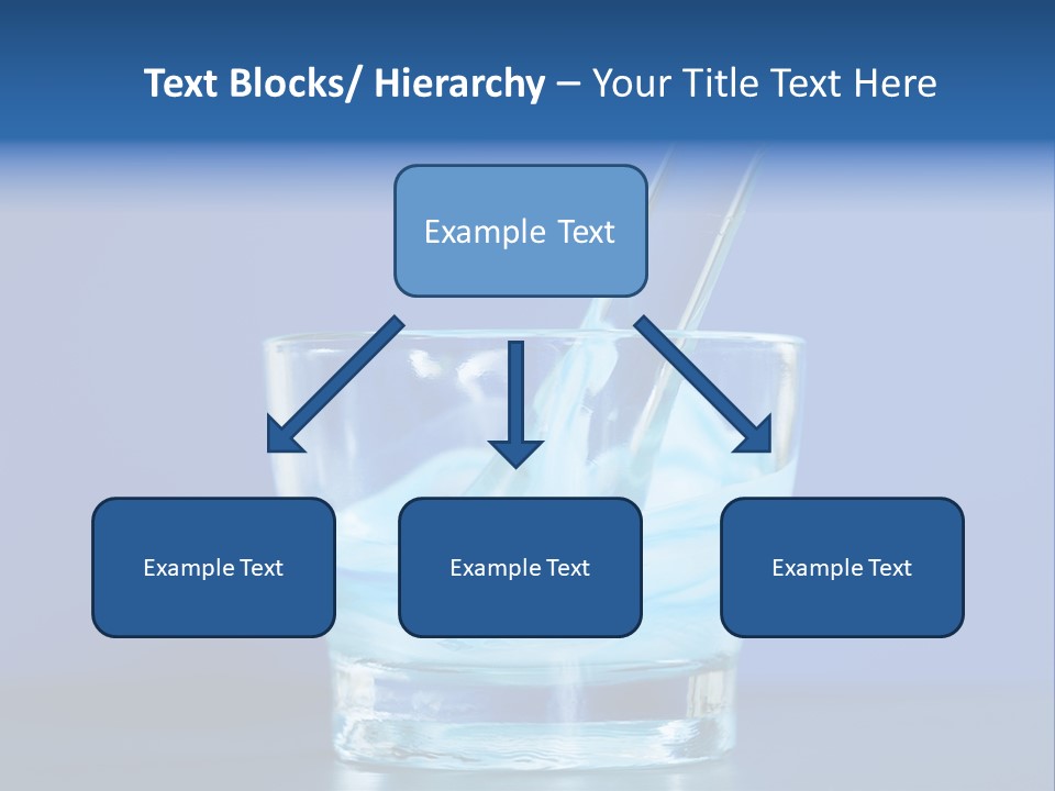 A Glass Of Blue Liquid With A Spoon In It PowerPoint Template