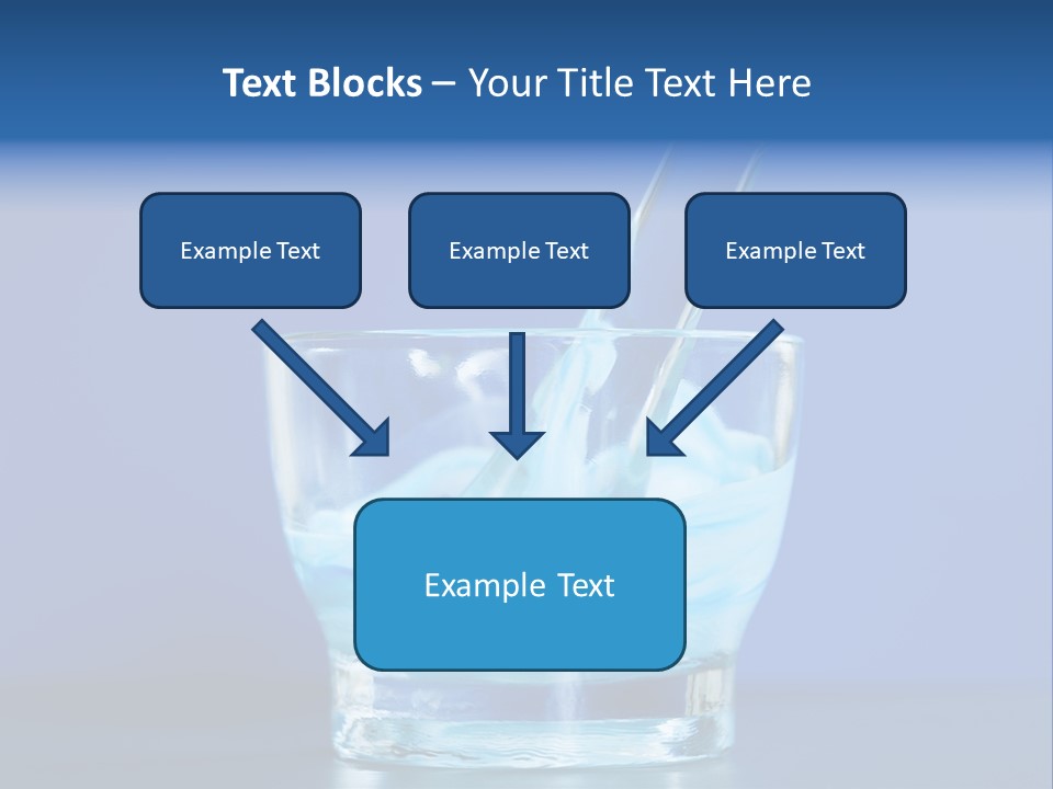 A Glass Of Blue Liquid With A Spoon In It PowerPoint Template