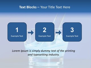 A Glass Of Blue Liquid With A Spoon In It PowerPoint Template