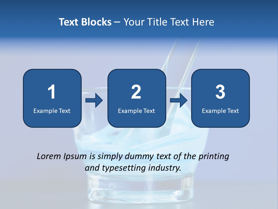 A Glass Of Blue Liquid With A Spoon In It PowerPoint Template