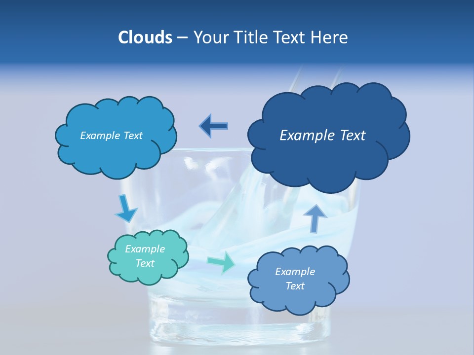 A Glass Of Blue Liquid With A Spoon In It PowerPoint Template