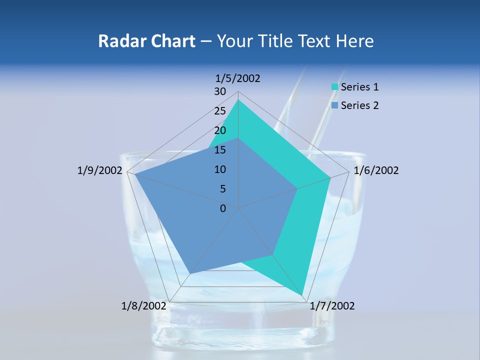 A Glass Of Blue Liquid With A Spoon In It PowerPoint Template