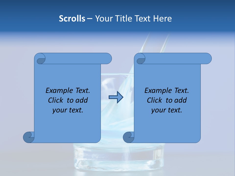 A Glass Of Blue Liquid With A Spoon In It PowerPoint Template