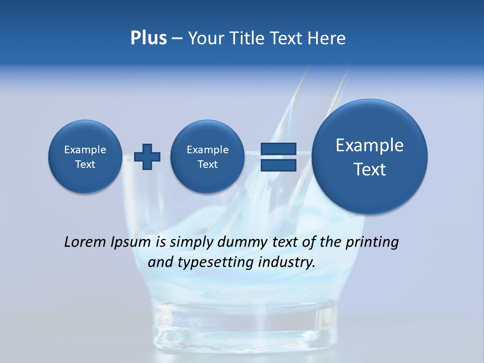 A Glass Of Blue Liquid With A Spoon In It PowerPoint Template