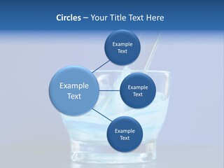 A Glass Of Blue Liquid With A Spoon In It PowerPoint Template