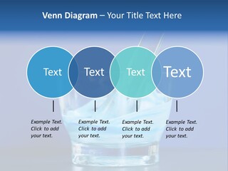 A Glass Of Blue Liquid With A Spoon In It PowerPoint Template