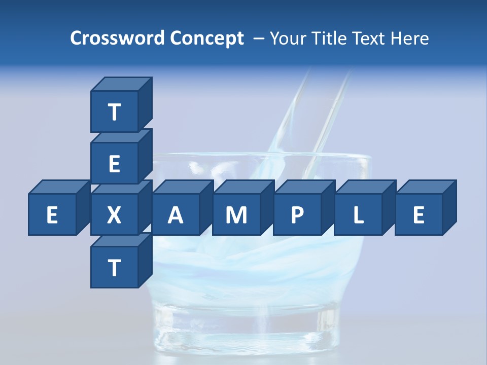 A Glass Of Blue Liquid With A Spoon In It PowerPoint Template