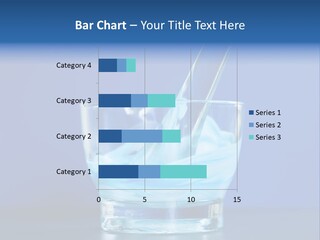 A Glass Of Blue Liquid With A Spoon In It PowerPoint Template