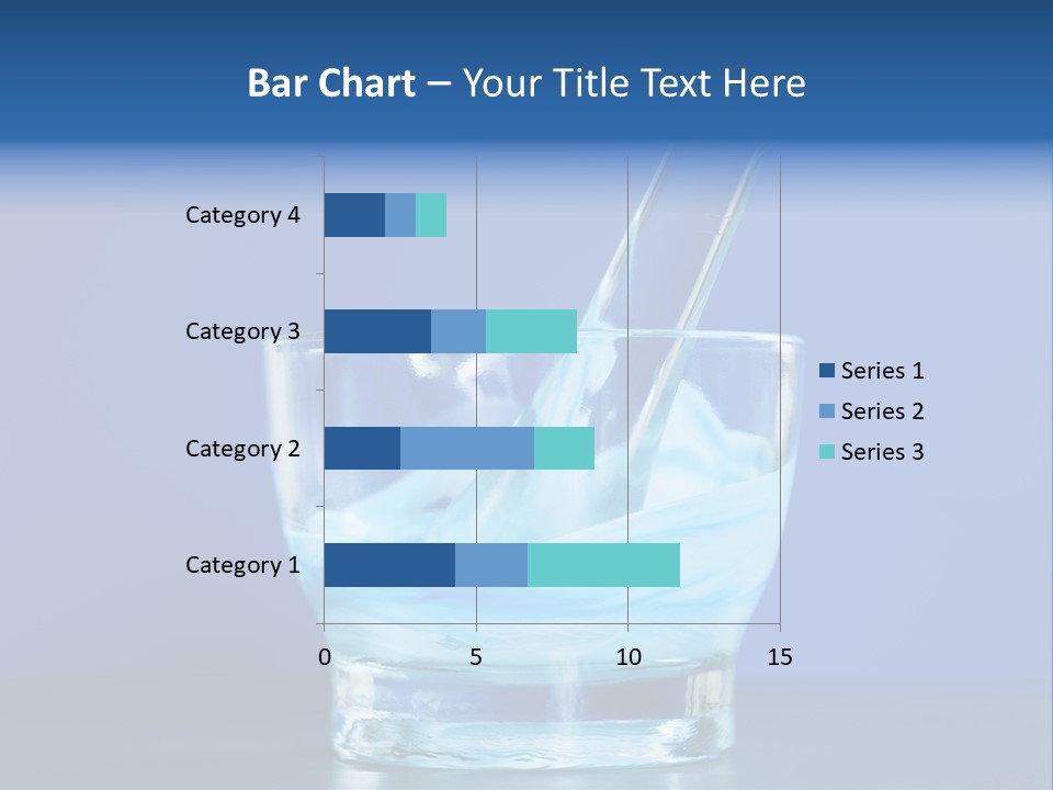 A Glass Of Blue Liquid With A Spoon In It PowerPoint Template