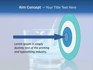 A Glass Of Blue Liquid With A Spoon In It PowerPoint Template