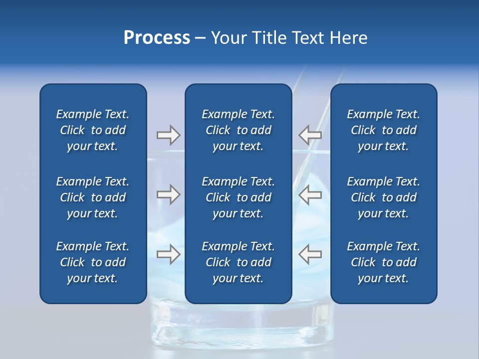 A Glass Of Blue Liquid With A Spoon In It PowerPoint Template
