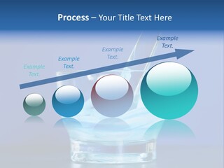 A Glass Of Blue Liquid With A Spoon In It PowerPoint Template