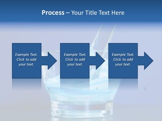 A Glass Of Blue Liquid With A Spoon In It PowerPoint Template