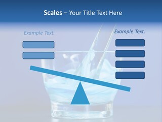 A Glass Of Blue Liquid With A Spoon In It PowerPoint Template