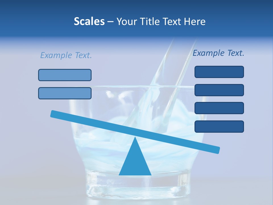 A Glass Of Blue Liquid With A Spoon In It PowerPoint Template