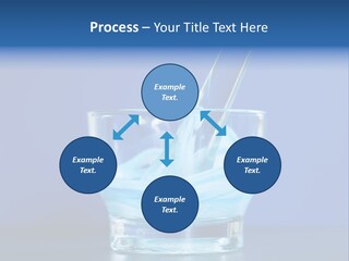 A Glass Of Blue Liquid With A Spoon In It PowerPoint Template