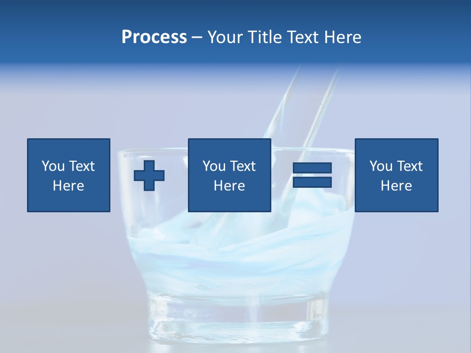 A Glass Of Blue Liquid With A Spoon In It PowerPoint Template