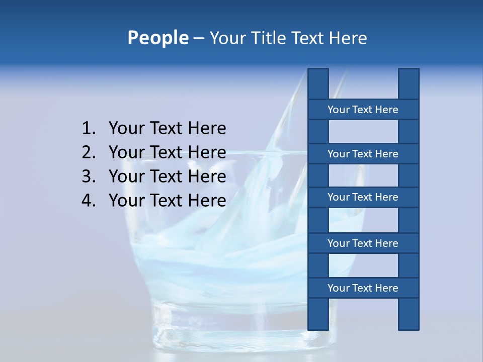 A Glass Of Blue Liquid With A Spoon In It PowerPoint Template