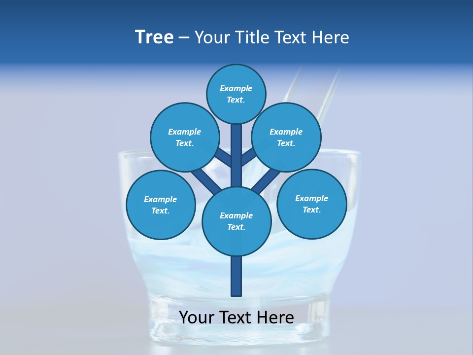 A Glass Of Blue Liquid With A Spoon In It PowerPoint Template