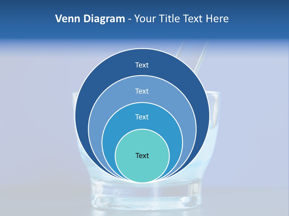 A Glass Of Blue Liquid With A Spoon In It PowerPoint Template