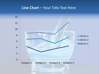 A Glass Of Blue Liquid With A Spoon In It PowerPoint Template