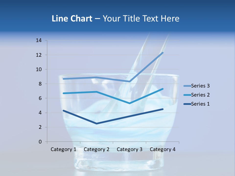 A Glass Of Blue Liquid With A Spoon In It PowerPoint Template