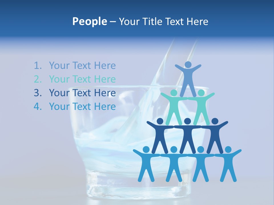 A Glass Of Blue Liquid With A Spoon In It PowerPoint Template