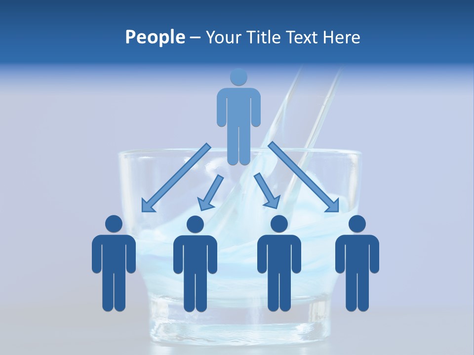 A Glass Of Blue Liquid With A Spoon In It PowerPoint Template