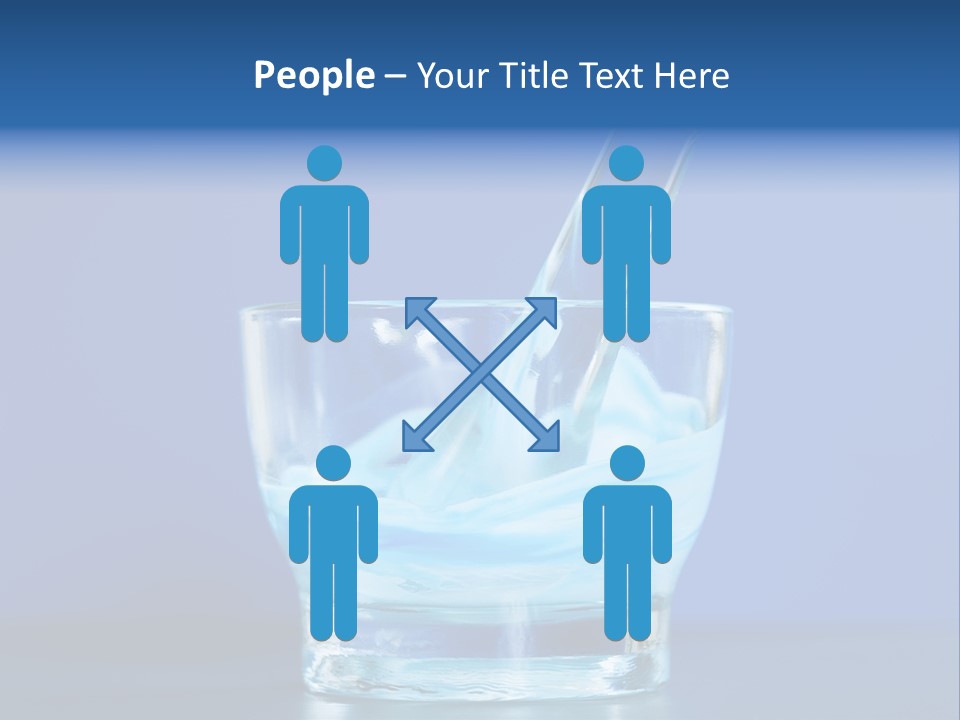A Glass Of Blue Liquid With A Spoon In It PowerPoint Template