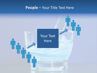 A Glass Of Blue Liquid With A Spoon In It PowerPoint Template