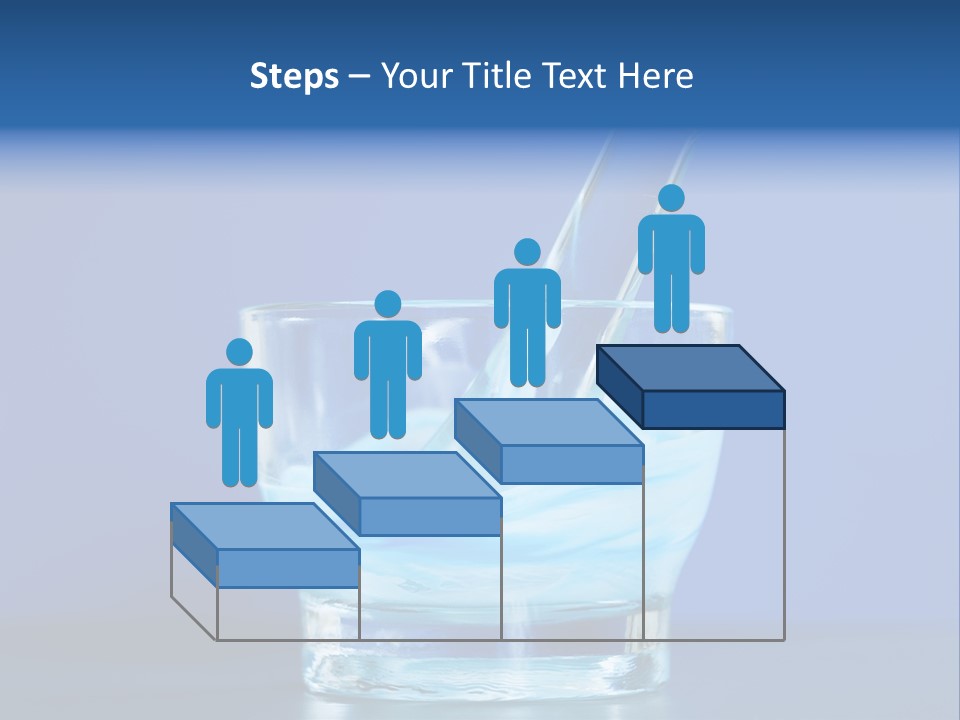 A Glass Of Blue Liquid With A Spoon In It PowerPoint Template