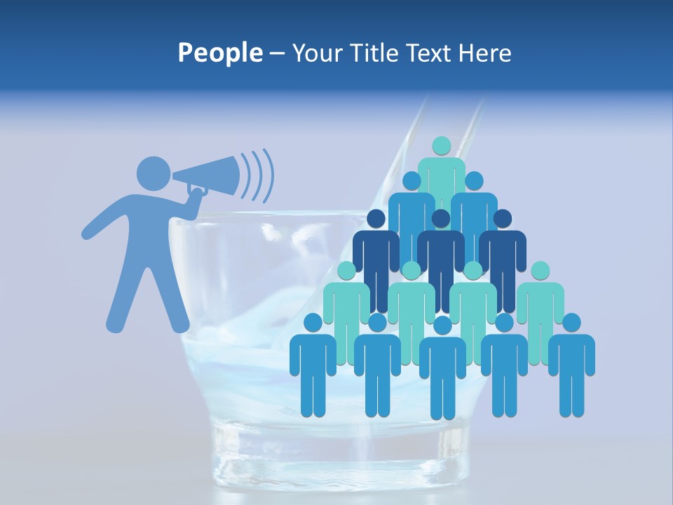 A Glass Of Blue Liquid With A Spoon In It PowerPoint Template