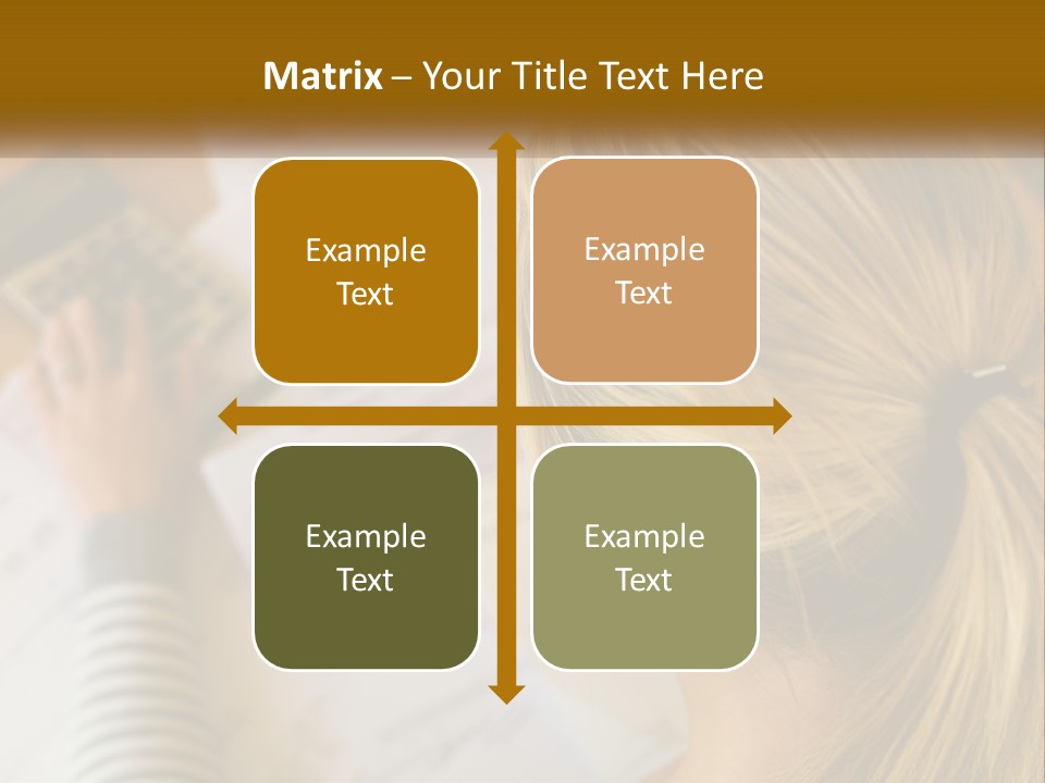 A Woman Sitting At A Desk With A Calculator PowerPoint Template