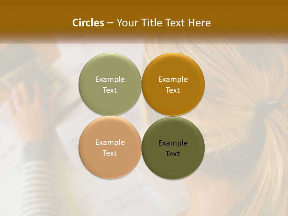 A Woman Sitting At A Desk With A Calculator PowerPoint Template