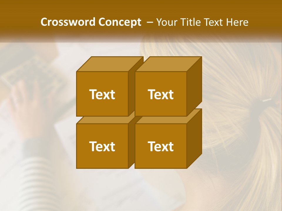 A Woman Sitting At A Desk With A Calculator PowerPoint Template