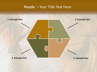 A Woman Sitting At A Desk With A Calculator PowerPoint Template
